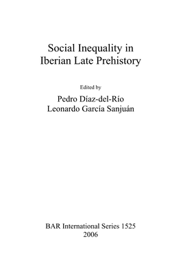 Social Inequality in Iberian Late Prehistory