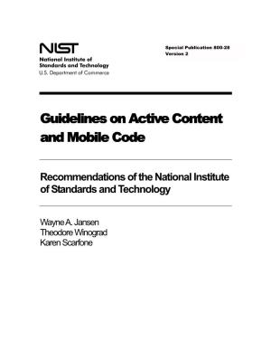 NIST SP 800-28 Version 2 Guidelines on Active Content and Mobile