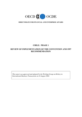 Chile: Phase 1 Review of Implementation of the Convention and 1997 Recommendation