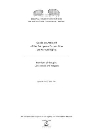 Guide on Article 9 of the European Convention on Human Rights