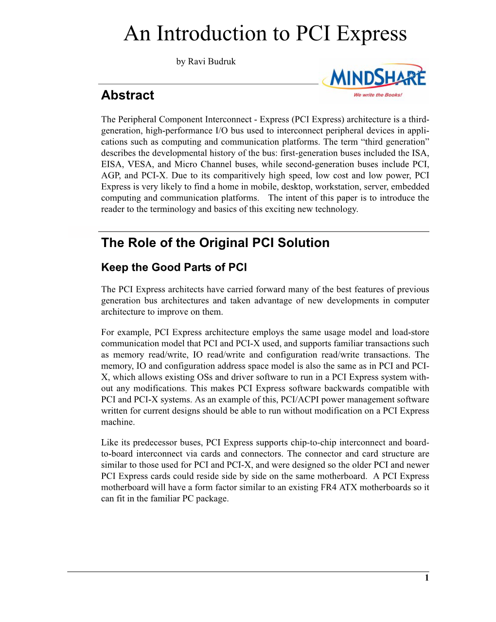 Introduction to PCI Express