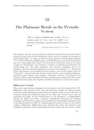 The Platinum Metals in the Periodic System