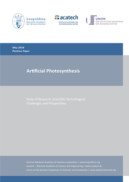 Artificial Photosynthesis