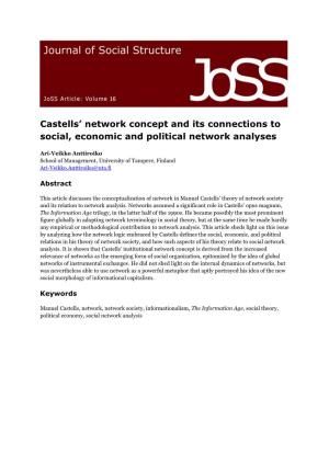 Castells' Network Concept and Its Connections to Social, Economic