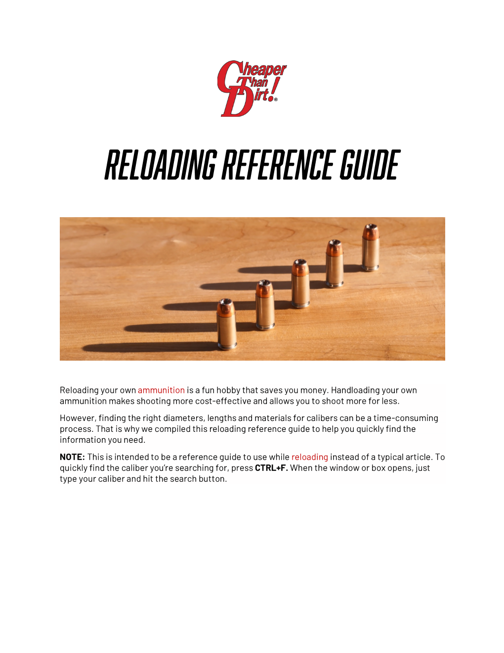 Reloading Reference Guide