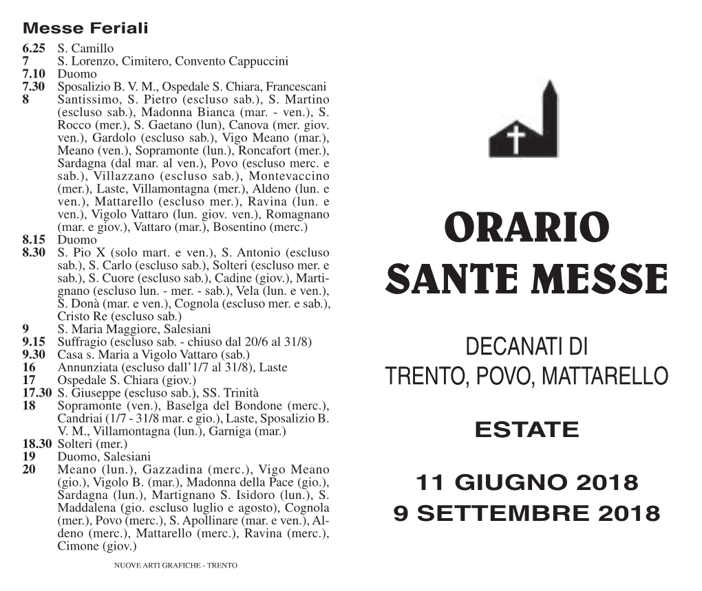 Orario Sante Messe