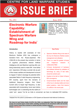 Electronic Warfare Capability: Establishment Of