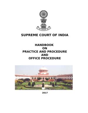 Handbook on Practice and Procedure and Office Procedure
