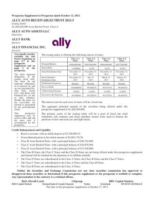 Ally Auto Receivables Trust 2012-5 Ally Auto Assets Llc