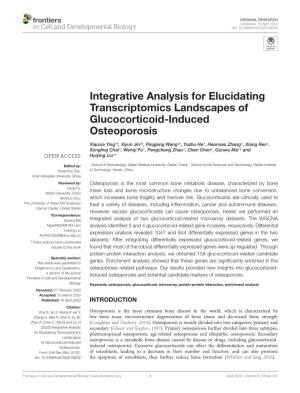 Integrative Analysis for Elucidating Transcriptomics Landscapes of Glucocorticoid-Induced Osteoporosis