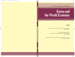 Korea and the World Economy Vol