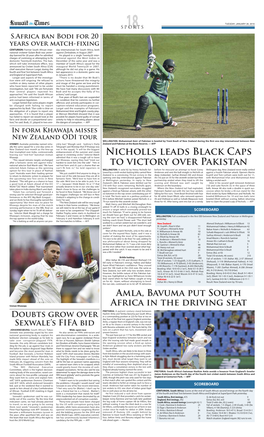 Nicholls Leads Black Caps to Victory Over Pakistan