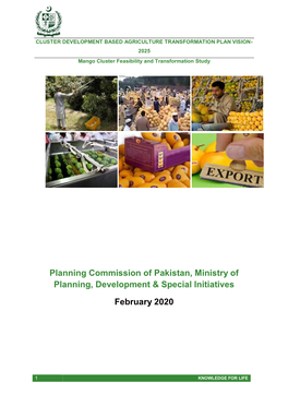 Planning Commission of Pakistan, Ministry of Planning, Development & Special Initiatives February 2020