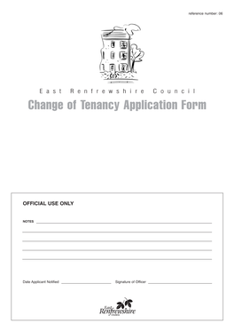 Change of Tenancy Application Form