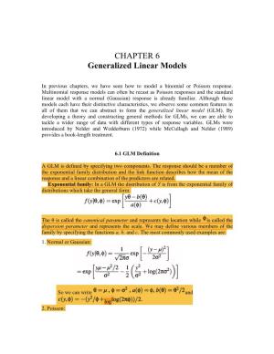 CHAPTER 6 Generalized Linear Models