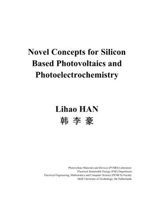 Novel Concepts for Silicon Based Photovoltaics and Photoelectrochemistry