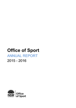 Office of Sport Annual Report 2015–16