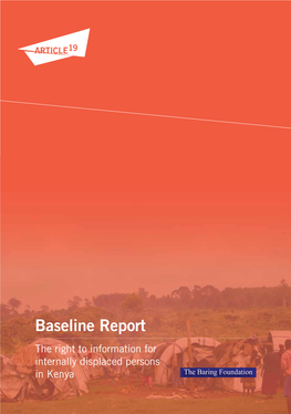 Baseline Report the Right to Information for Internally Displaced Persons in Kenya