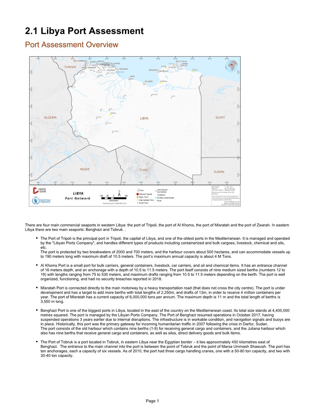 2.1 Libya Port Assessment Port Assessment Overview