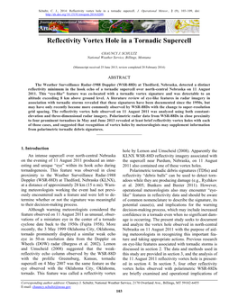 Article Reflectivity Vortex Hole in a Tornadic Supercell