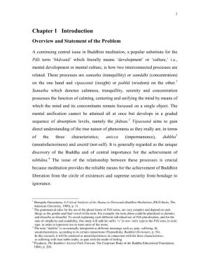 Chapter 1 Introduction Overview and Statement of the Problem