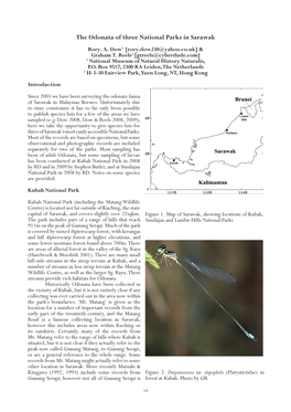 The Odonata of Three National Parks in Sarawak Rory