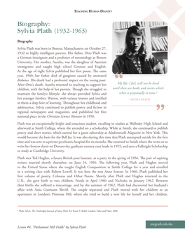 Biography: Sylvia Plath (1932-1963)