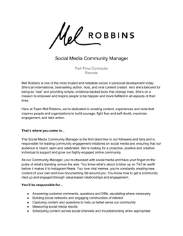 Social Media Community Manager