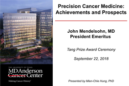 Precision Cancer Medicine: Achievements and Prospects