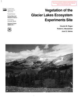 Vegetation of the Glacier Lakes Ecosystem Experiments Site