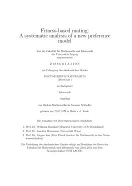 Fitness-Based Mating: a Systematic Analysis of a New Preference Model