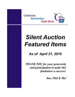 Silent Auction Featured Items