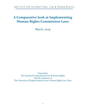 A Comparative Look at Implementing Human Rights Commission Laws