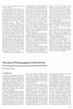The Use of Photography in Astronomy: Some Thoughts About Schmidt Telescope Wide-Field Work R