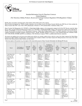 Standard Information Form for Timeshare Contracts (United
