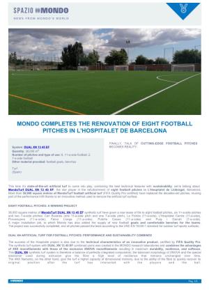 Mondo Completes the Renovation of Eight Football Pitches in L'hospitalet De Barcelona