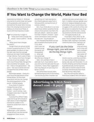 If You Want to Change the World, Make Your Bed