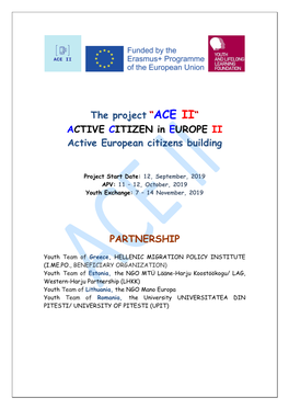 ACE II Project LEAFLET Analytical Youth Exchange Work Programme