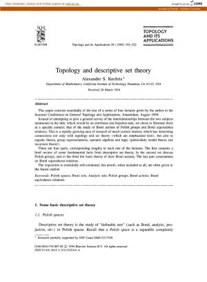 Topology and Descriptive Set Theory