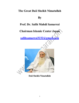 The Great Daii Sheikh Nimatullah by Prof. Dr. Salih Mahdi Samarrai
