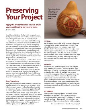 Preserving Your Project