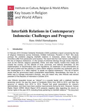 Hans Harmakaputra, Interfaith Relations in Contemporary Indonesia