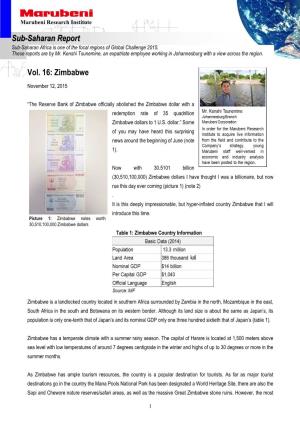 Vol. 16: Zimbabwe Sub-Saharan Report