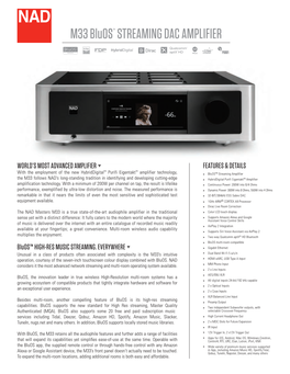 M33 Bluos™ STREAMING DAC AMPLIFIER