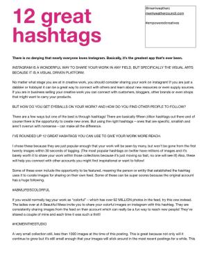12 Great Hashtags You Can Use to Give Your Work More Reach