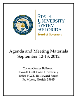 Agenda and Meeting Materials September 12-13, 2012