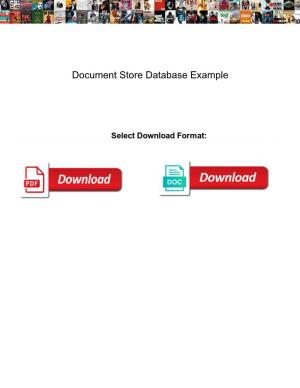 Document Store Database Example