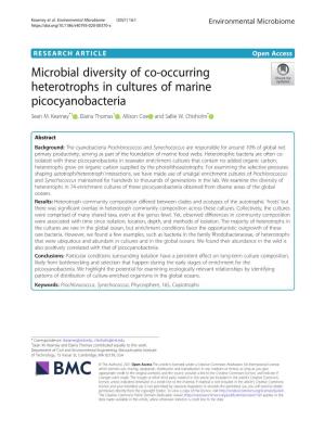 Microbial Diversity of Co-Occurring Heterotrophs in Cultures of Marine Picocyanobacteria Sean M