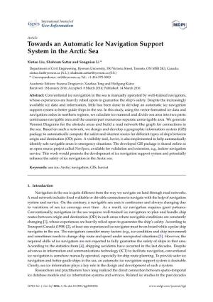 Towards an Automatic Ice Navigation Support System in the Arctic Sea