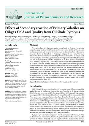 Effects of Secondary Reaction of Primary Volatiles on Oil/Gas Yield and Quality from Oil Shale Pyrolysis